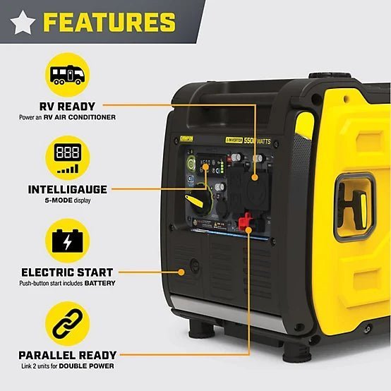 New!Champion Power Equipment 5500Watt Wireless Remote Start RV Ready Portable Inverter Generator with Quiet Technology & CO Shield image 1