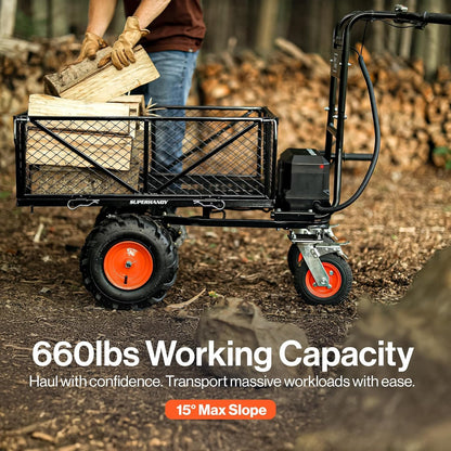 SuperHandy 48V Electric Power Wagon Utility Cart, 660 lb Load, 1000 lb Hauling Capacity image 1