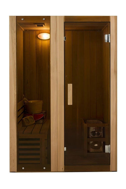 ALEKO StI2ced Cedar Indoor Wet Dry Sauna Steam Room, 3 kW Harvia KIP Heater, 2 Person image 1