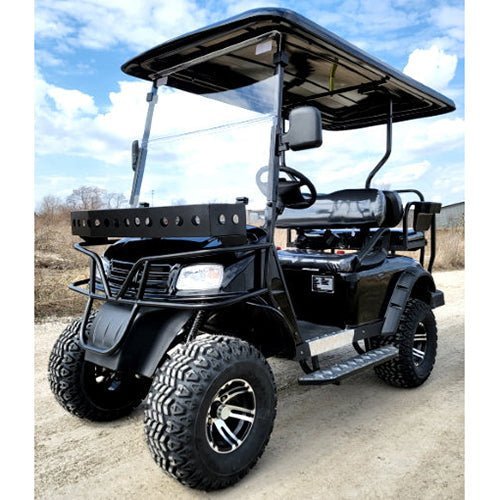 Brand New 48v Electric Golf Cart Lifted & Loaded eMACHINE – Black image 0