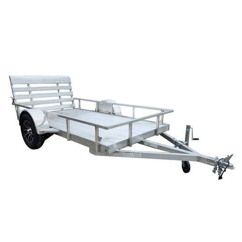 5′ x 10′ Aluminum Utility Trailer with Gate and Mag Wheels – 3500 lb Axle image 0