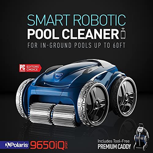 Polaris 9650iQ Sport Robotic Cleaner, Automatic Vacuum for InGround Pools up to 60ft, Smart App, WiFi, Amazon Alexa, 70ft Swivel Cable w/Strong Suction & Easy Access Filter Canister image 5