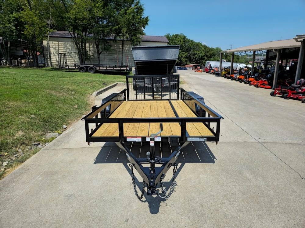 6’4″ x 14 Utility Trailer Powder Coated Dovetail (2) 3500 Axles 7k GVWR image 1