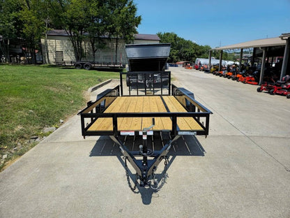 6’4″ x 14 Utility Trailer Powder Coated Dovetail (2) 3500 Axles 7k GVWR image 1