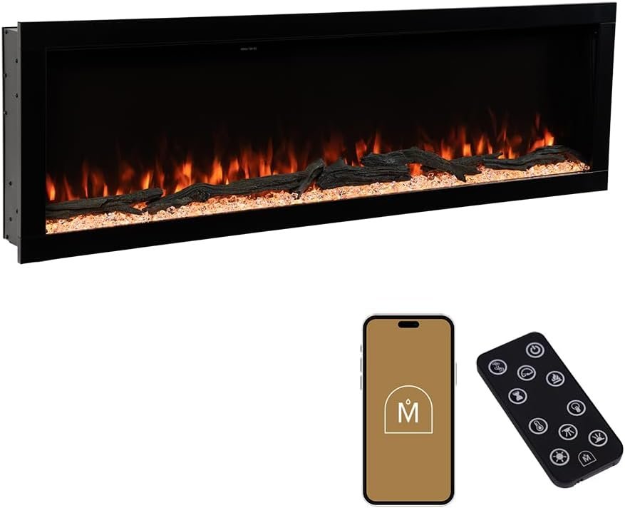 Modern Ember Highmark 60-Inch Smart Linear Electric Fireplace, WiFi & 10-Color Flames image 10