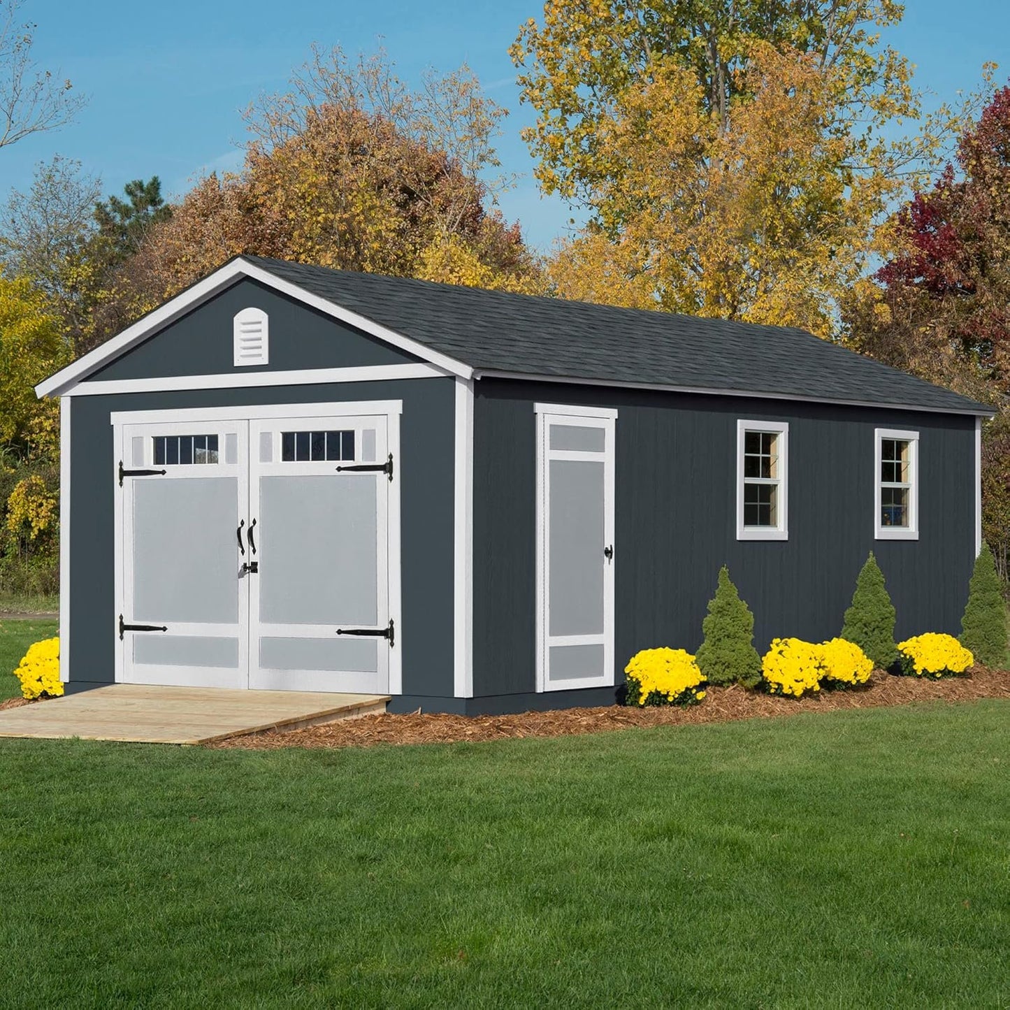 Handy Home Products Manhattan 12×24 Garage Do-it-Yourself Wooden Storage Shed, Does not Include Paint and Roofing Shingles image 1