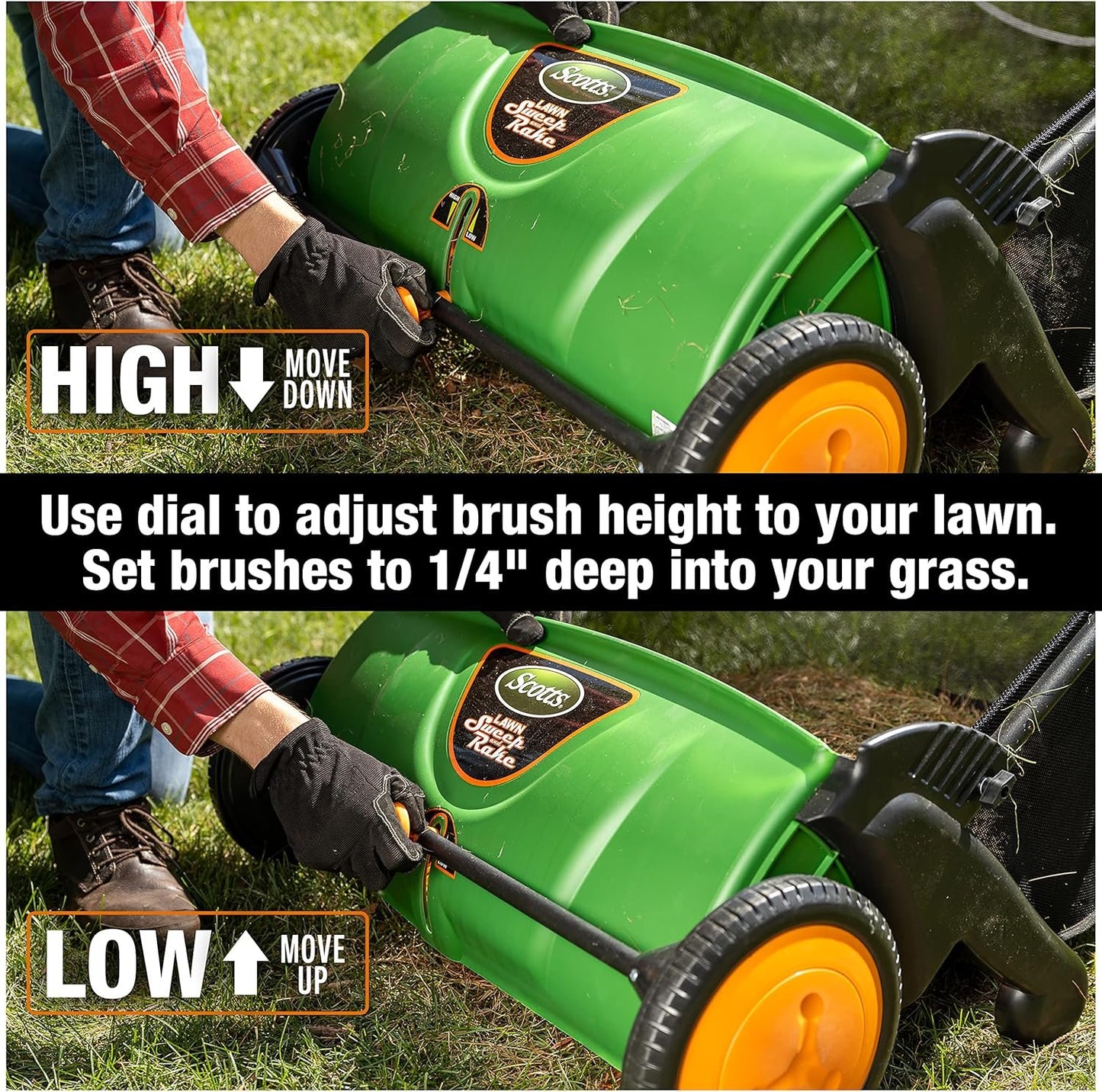 Scotts 26 in. Push Lawn Sweeper LSW70026S, Black/Green image 8