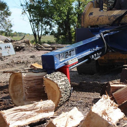 24 Ton Iron & Oak Upside Down Skid Steer Log Splitter Attachment (SMH2419) image 4