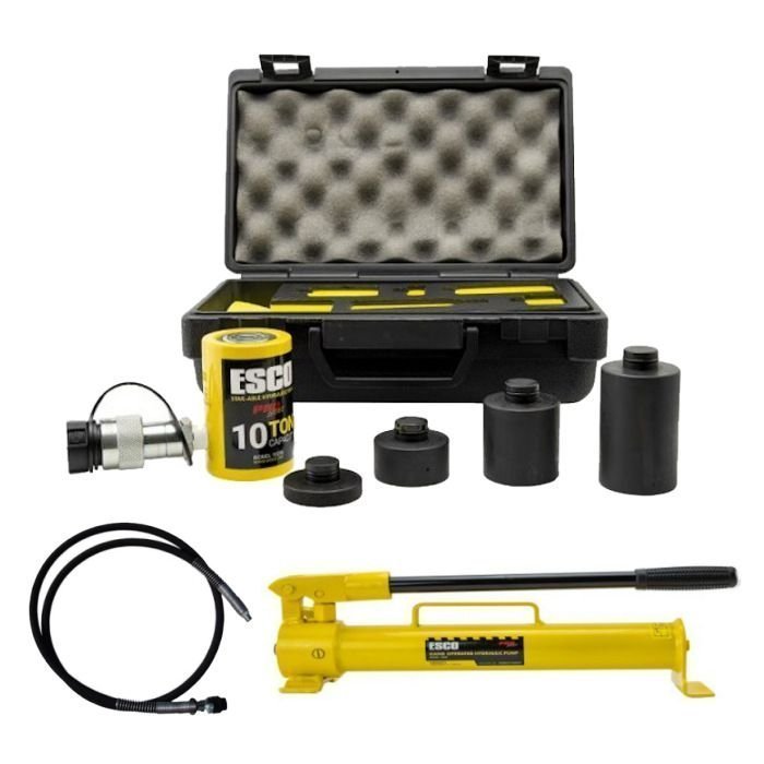 ESCO 10-Ton Hydraulic Stak-Able Ram Kit with 1 Quart Pump image 0