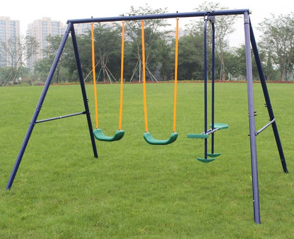 Durable Metal Swing Set with Glider – Perfect Outdoor Play for Kids image 0