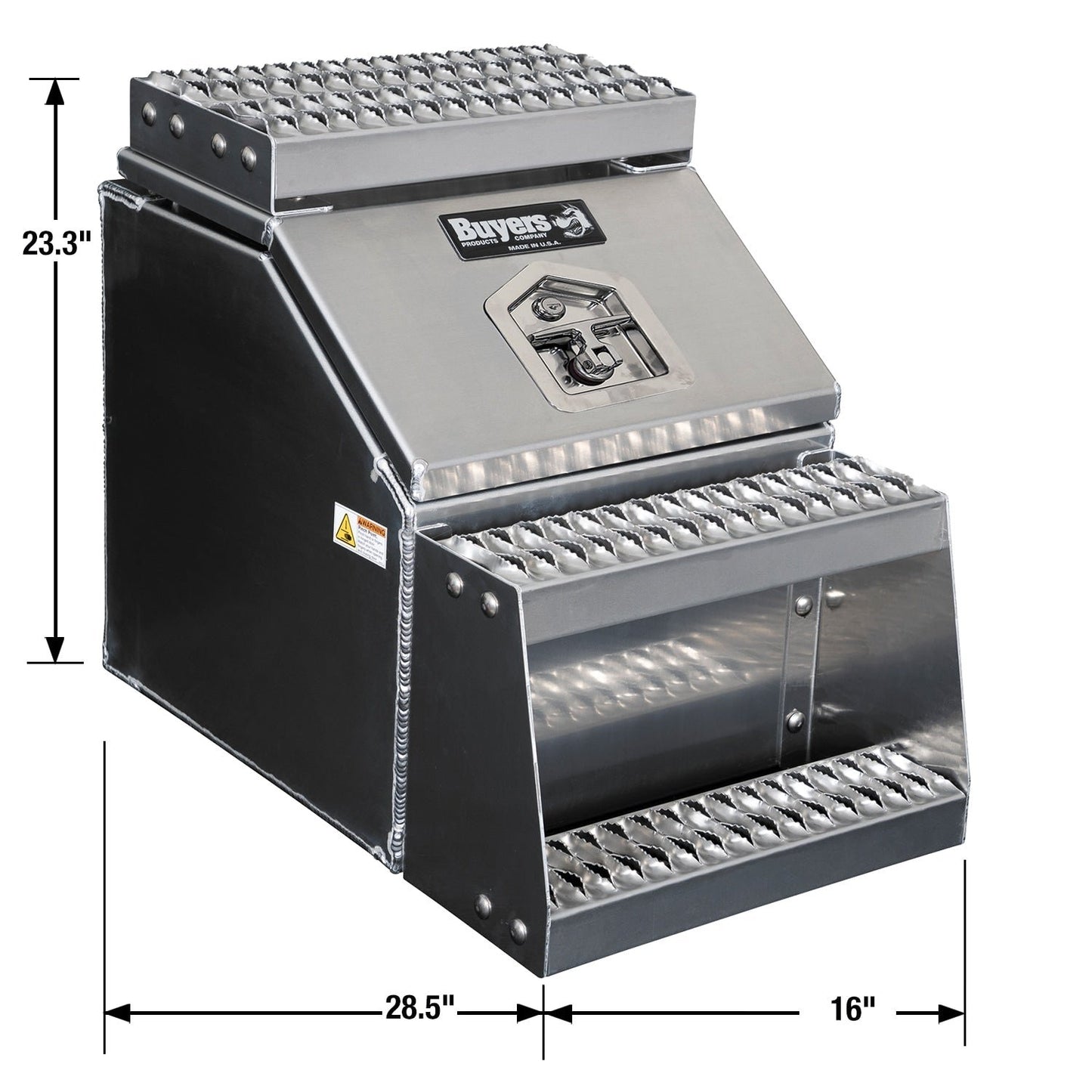Buyers Products 28-in x 24-in x 19-in Smooth Aluminum Step Box Truck Tool Box 1705285 image 1