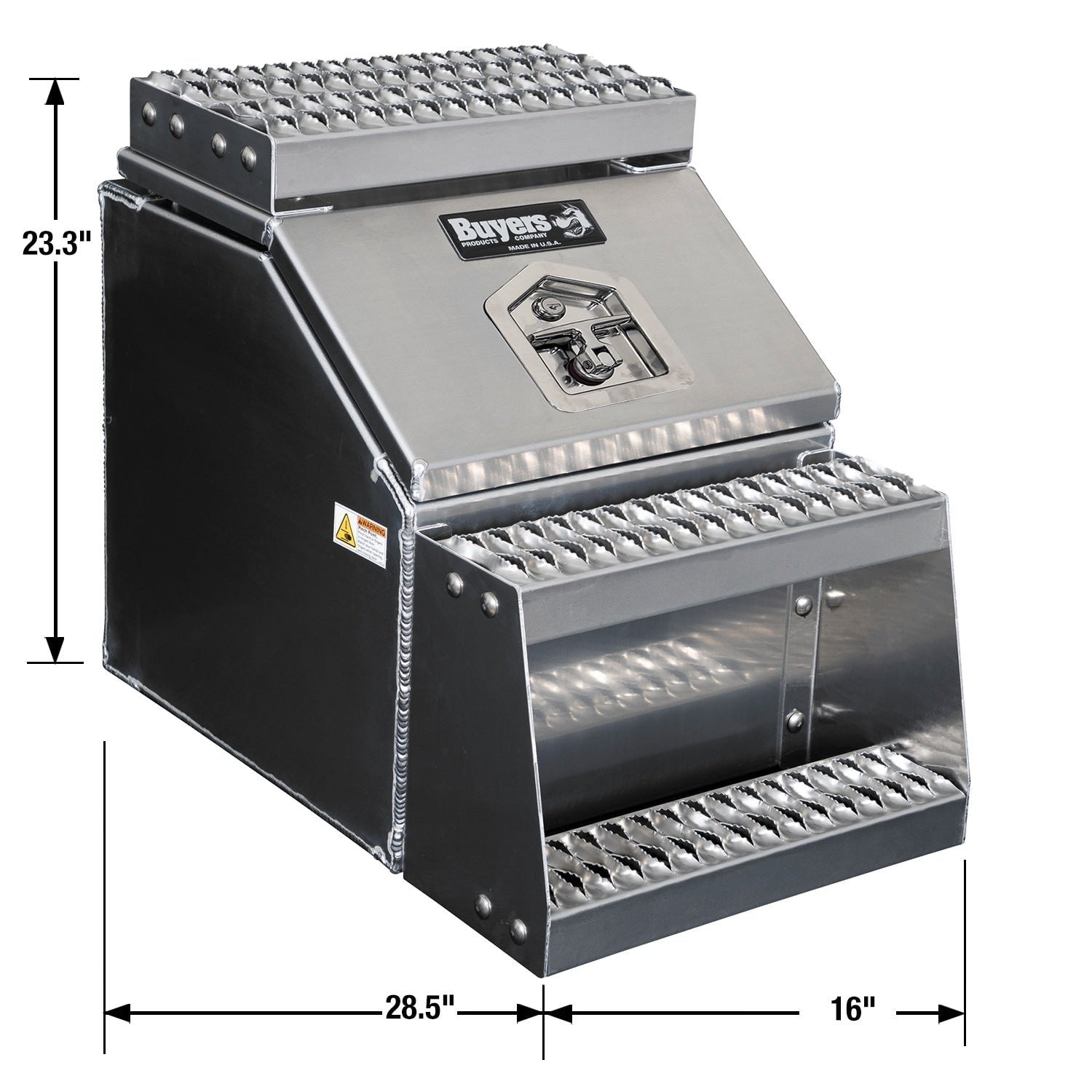 Buyers Products 28-in x 24-in x 19-in Smooth Aluminum Step Box Truck Tool Box 1705285 image 1
