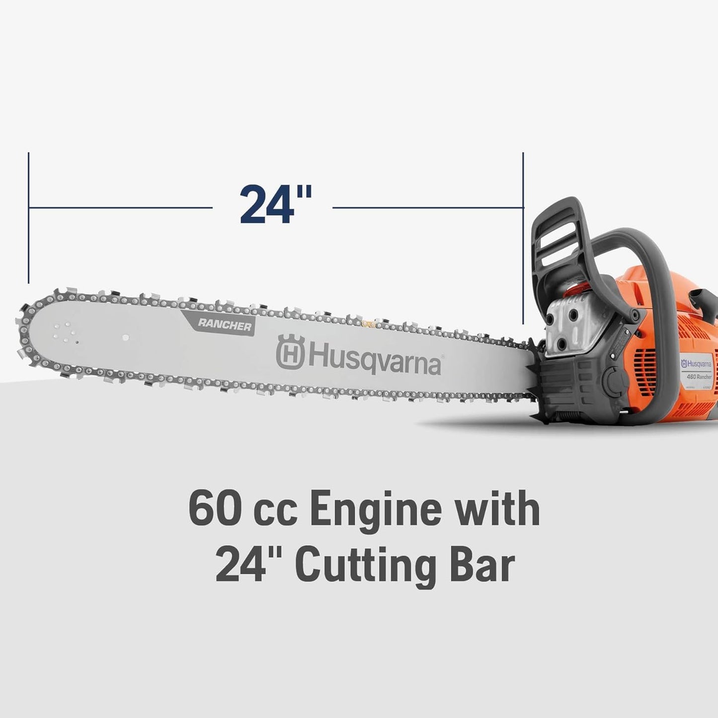 Husqvarna 460 Rancher Gas Chainsaw 24″ 60.3cc 3.6HP, Auto Oil Pump image 1
