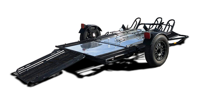 Stand, Store or Roll Ride-Up 3-Rail Motorcycle Trailer image 8