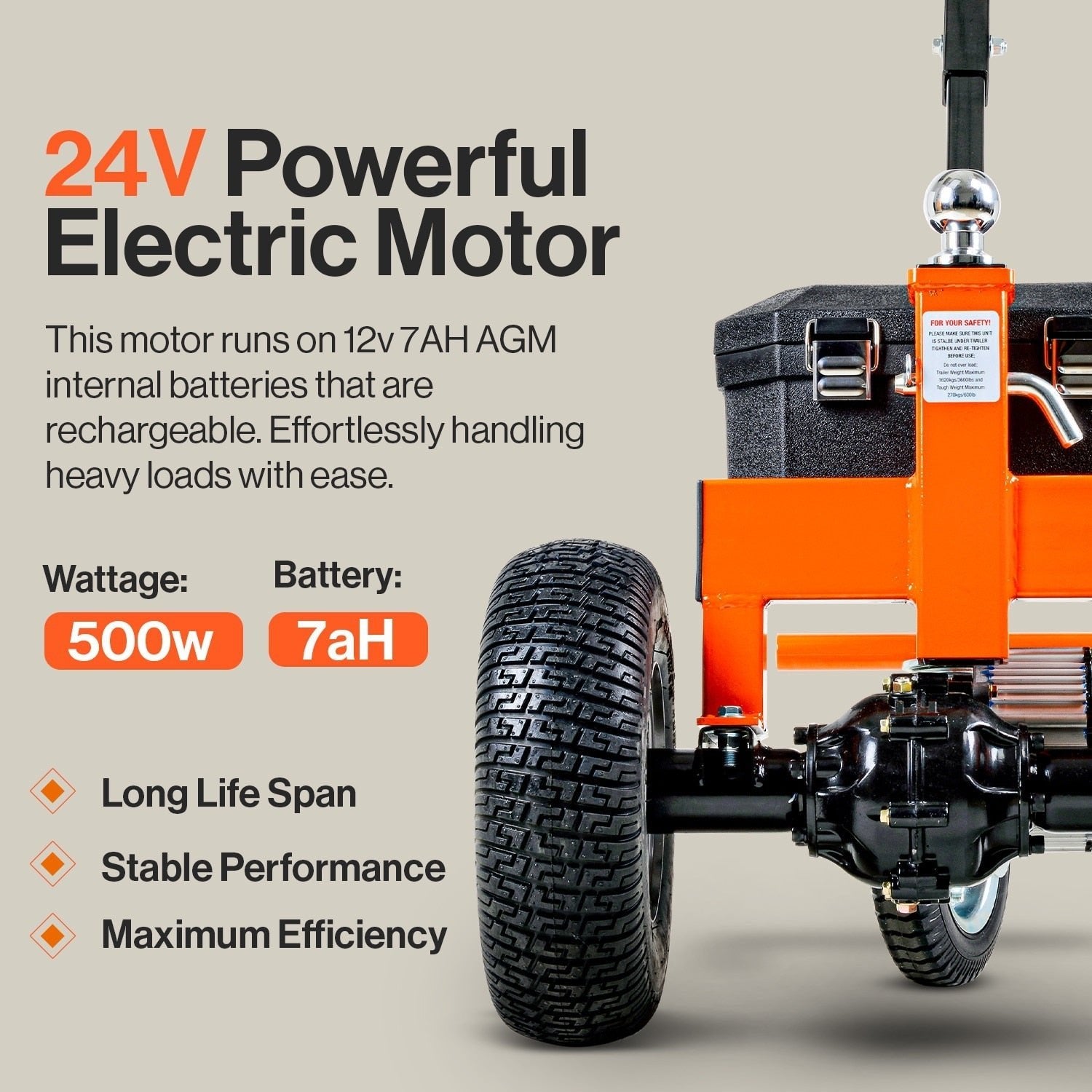 SuperHandy 2800-lb Capacity 3-Wheel Orange Steel Dolly GUO041 image 5