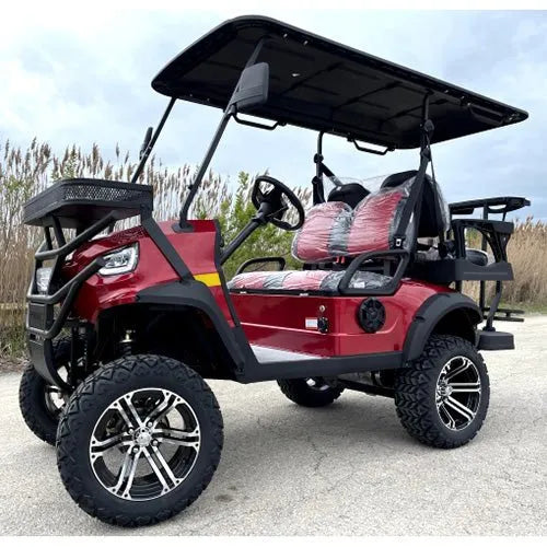 48V Electric Golf Cart 4 Seater Lifted Renegade+ Edition Utility Golf UTV Compare To Coleman Kandi 4p – Red image 0