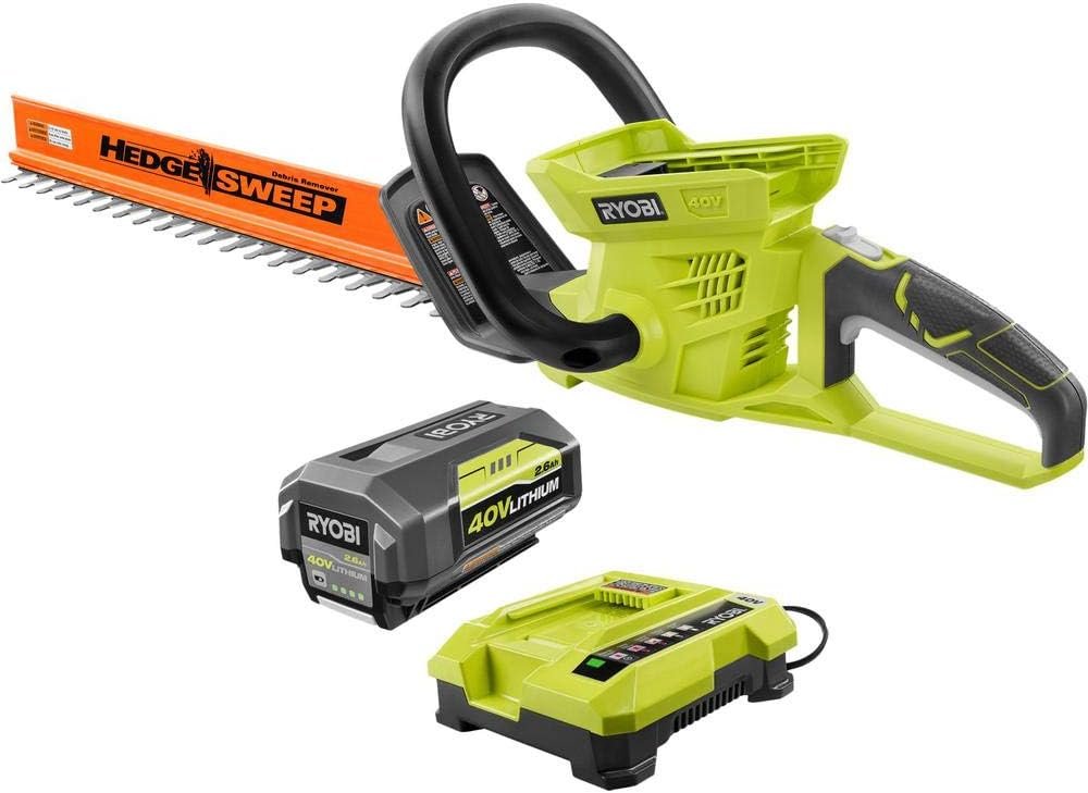 Ryobi 40-Volt Cordless Hedge Trimmer 24″ includes Lithium-Ion Battery plus Charger image 0