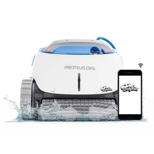 Dolphin Proteus DX5i Wi-Fi Robotic Pool Vacuum Cleaner Pools up to 50 FT – Waterline Scrubber Brush image 0