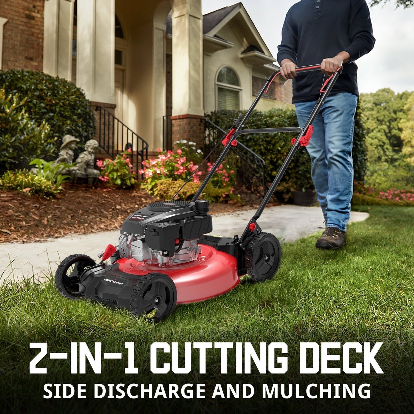 PowerSmart 21 in. Gas Push Lawn Mower, 144cc 2-in-1 Side Discharge image 4
