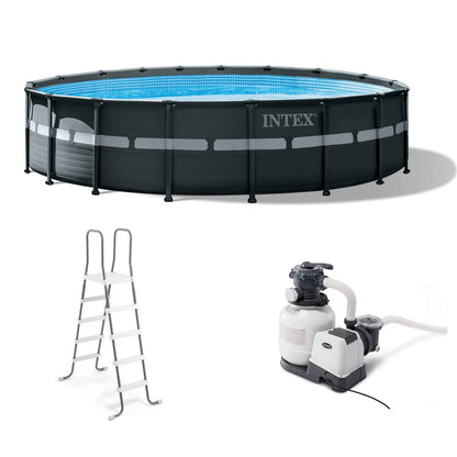 Intex Ultra XTR Frame 18′ x 52″ Above Ground Swimming Pool with Sand Filter Pump, Ladder, Cover, & Maintenance Accessory Kit with Vacuum and Skimmer image 13