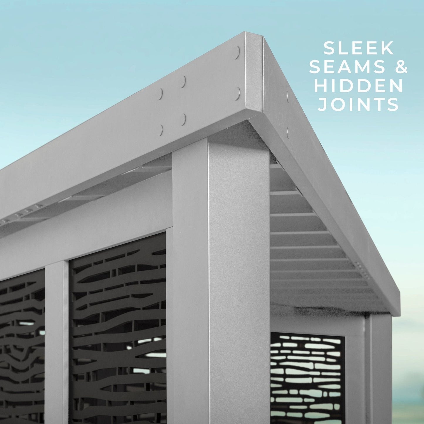 Ridgedale Modern Steel Cabana Pergola with Conversational Seating image 9