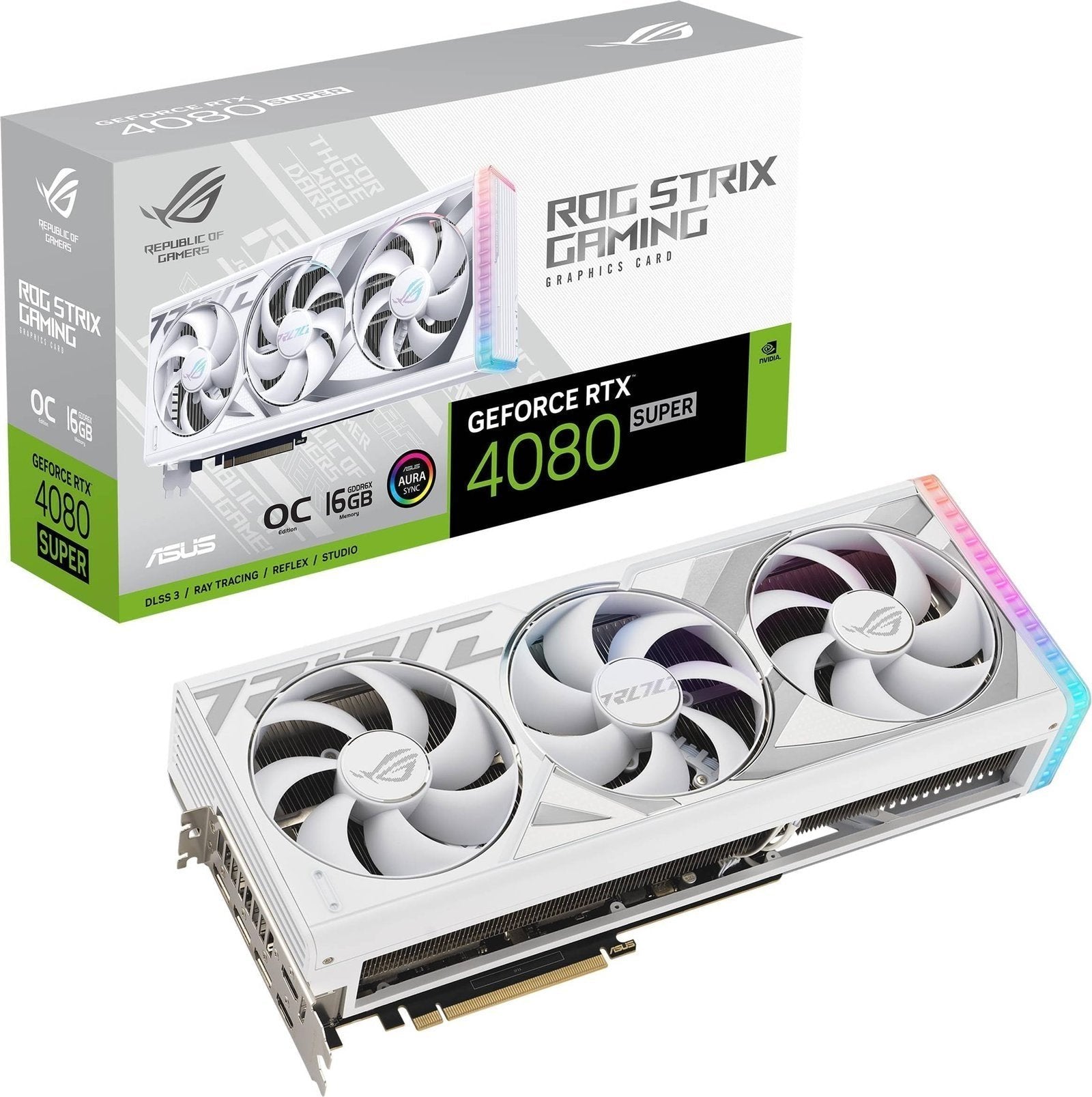 ASUS Open Box ROG Strix GeForce RTX 4080 SUPER White OC Edition HDMI 3 x DP 16GB GDDR6X image 0