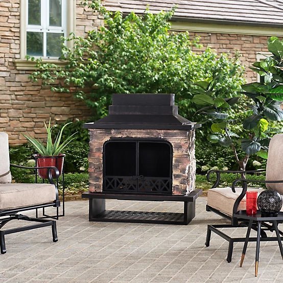 Sunjoy Canyon Wood-Burning Fireplace, Heats 2.14 sq. ft. image 5