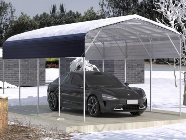 11x19FT Heavy Duty Metal Carport | Galvanized Outdoor Shelter for Cars, Boats & Parties image 2