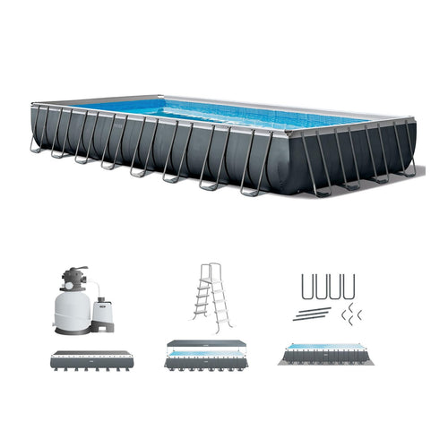INTEX 26373EH Ultra XTR Deluxe Rectangular Above Ground Swimming Pool Set: 32ft x 16ft x 52in – Includes 2800 GPH Sand Filter Pump – SuperTough Puncture/Rust Resistant – Easy to Assemble image 0