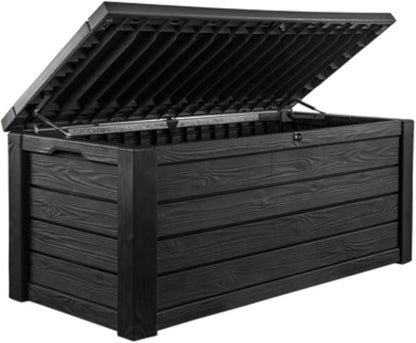Keter Westwood 150-Gallon Resin Outdoor Storage Box | Weather-Resistant Deck Bin for Patio Cushions, Garden Tools & Pool Accessories – Dark Grey image 8