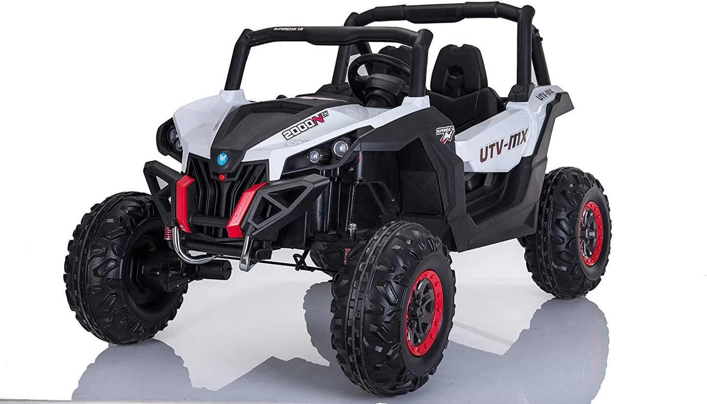 Best Ride On Cars Lightning UTV with 4 Motors-12V-White image 0