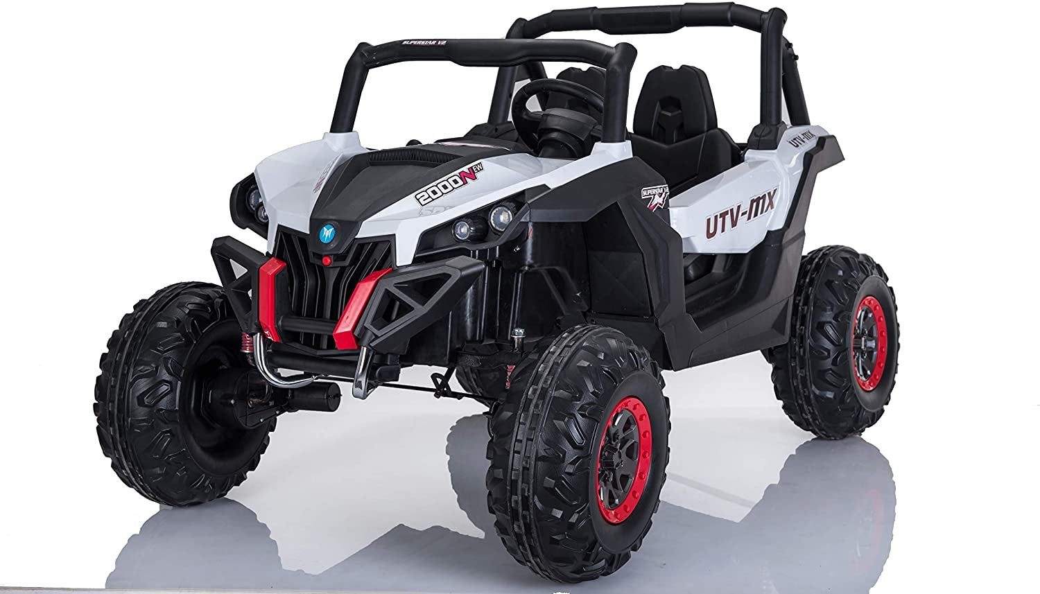 Best Ride On Cars Lightning UTV with 4 Motors-12V-White image 0