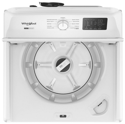 Whirlpool WTW4307SW 4.2–4.3 Cu. Ft. Top Load Washer with 2-in-1 Removable Agitator, Soft Close Glass Lid, White image 0