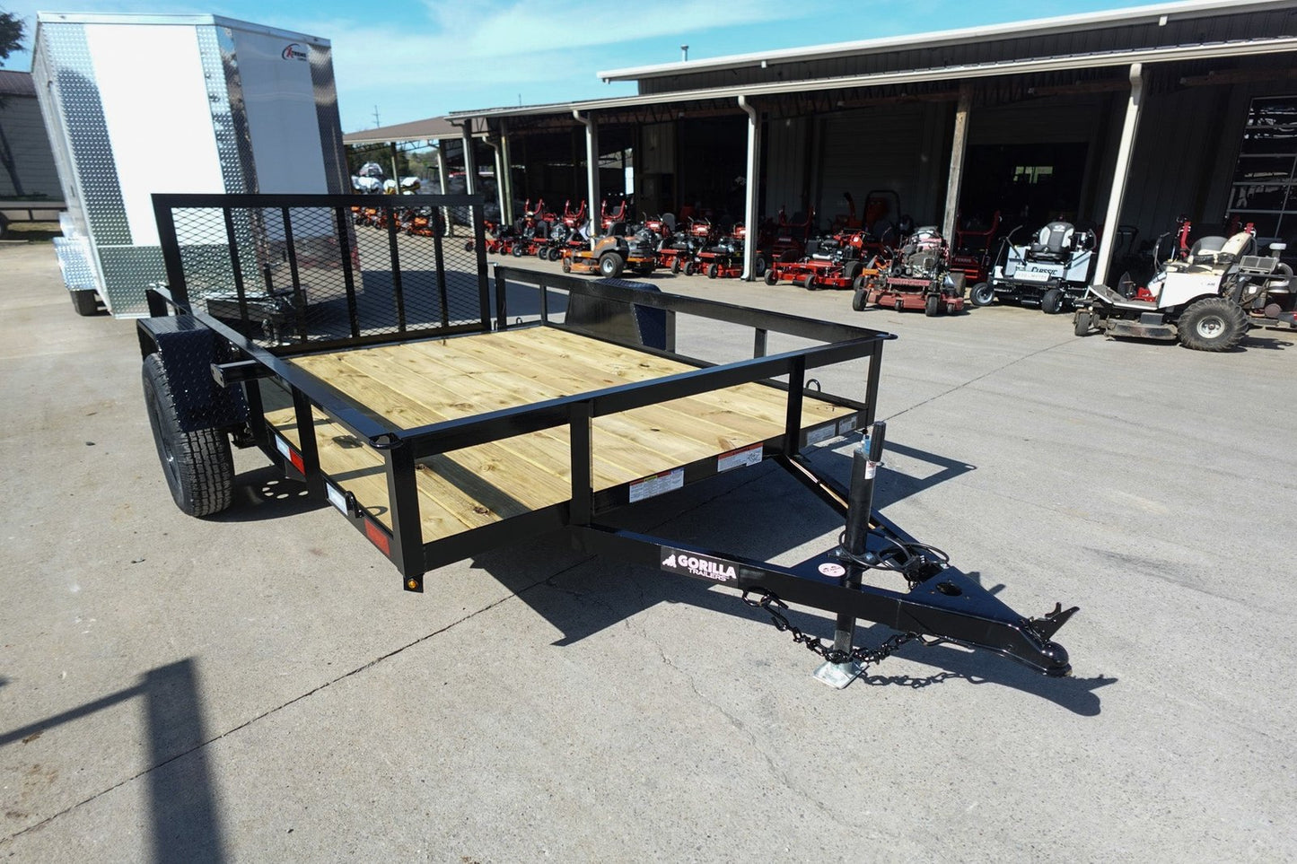6′ 4″ x 10 Utility Trailer Dovetail Powder Coated With Gate 3,500lb Axle image 1