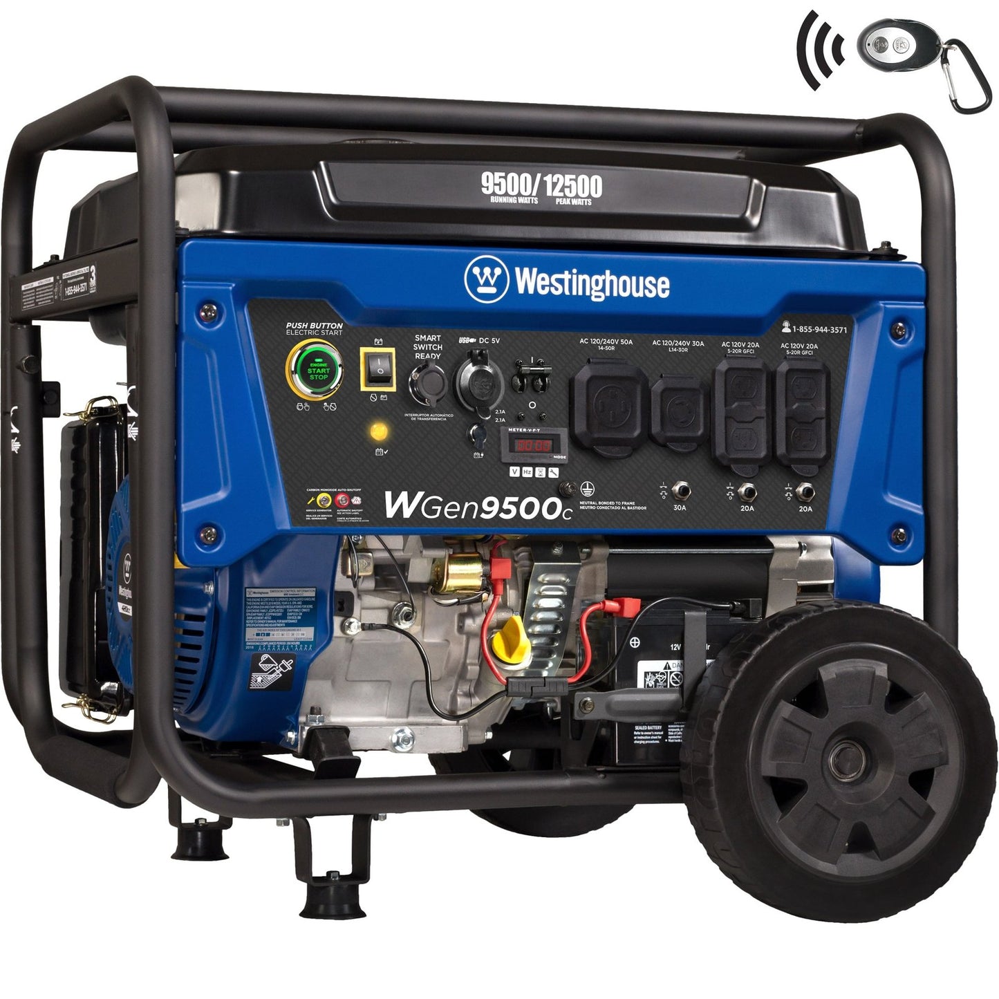 Westinghouse WGen9500c Remote Electric Start 9500-Watt Single Fuel (Gasoline) Portable Generator WGEN9500C image 0