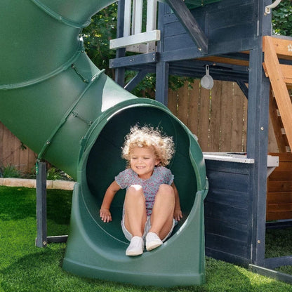 Backyard Discovery Skyfort III Cedar Swing Set w/ Tube Slide – DIY image 8