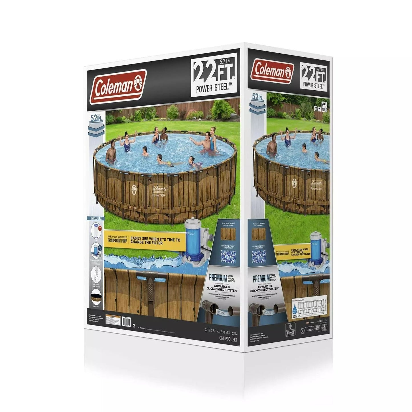 Coleman Power Steel 22′ x 52 Round Above Ground Pool Set image 6
