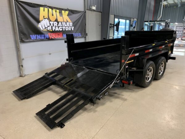 14,000# GVWR Ultra Low Pro 12′ Dump Trailer w/ Contractor Package image 1