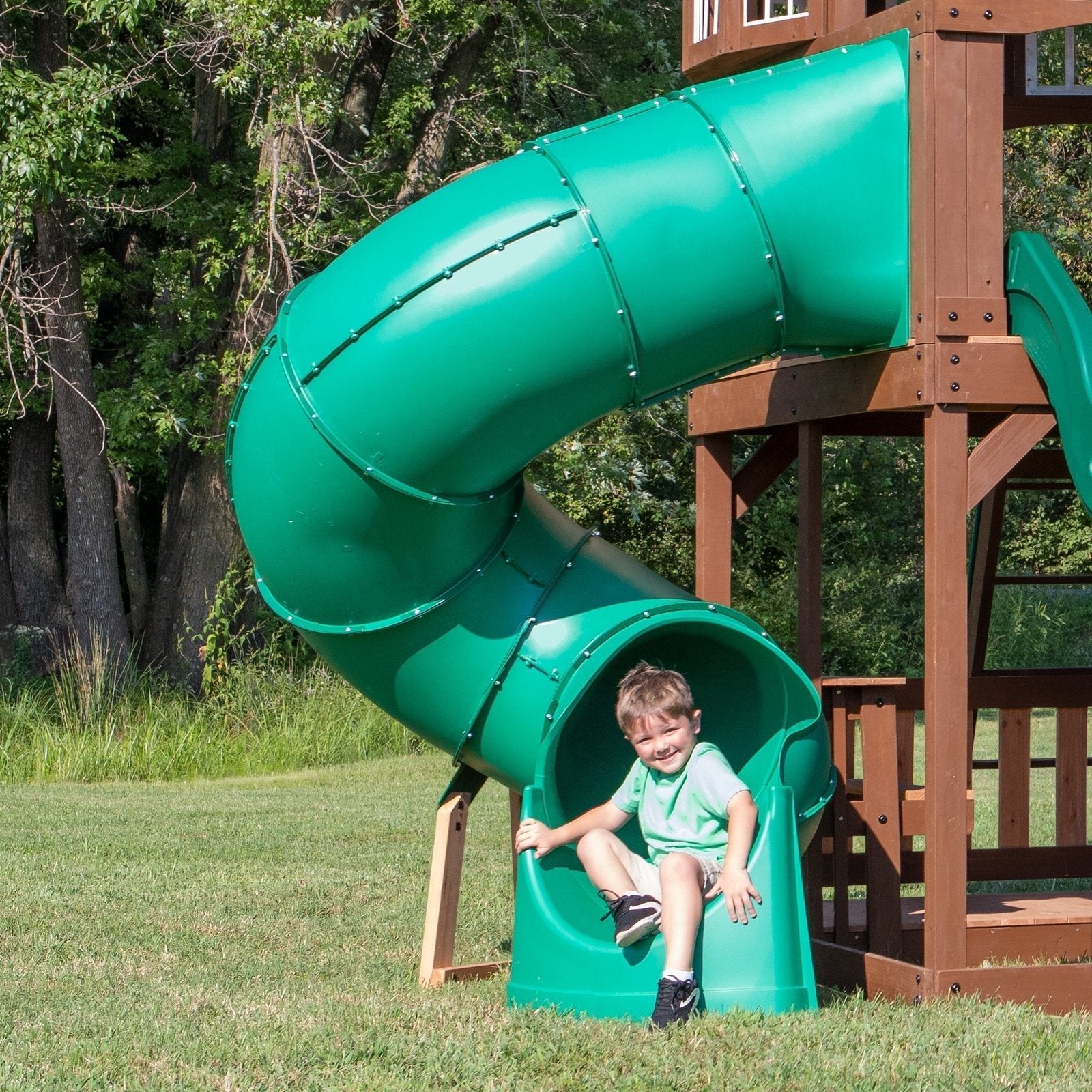 Spiral Left Exit Tube Slide for 5 Foot Decks image 0