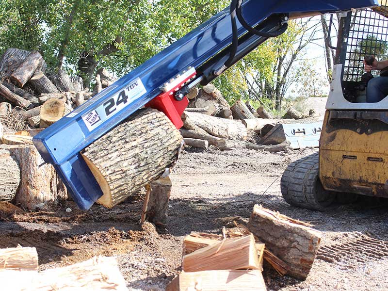 24 Ton Iron & Oak Upside Down Skid Steer Log Splitter Attachment (SMH2419) image 3