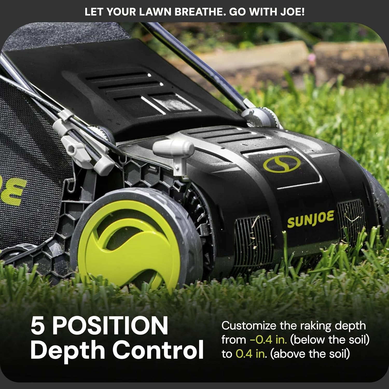 Sun Joe AJ805E 13A Electric Dethatcher & Scarifier, 15 in. image 2