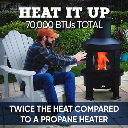 Even Embers Pellet Chiminea, 100 sq. ft., 70,000 BTU image 3