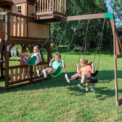 Backyard Discovery Skyfort III Cedar Swing Set w/ Tube Slide – DIY image 2