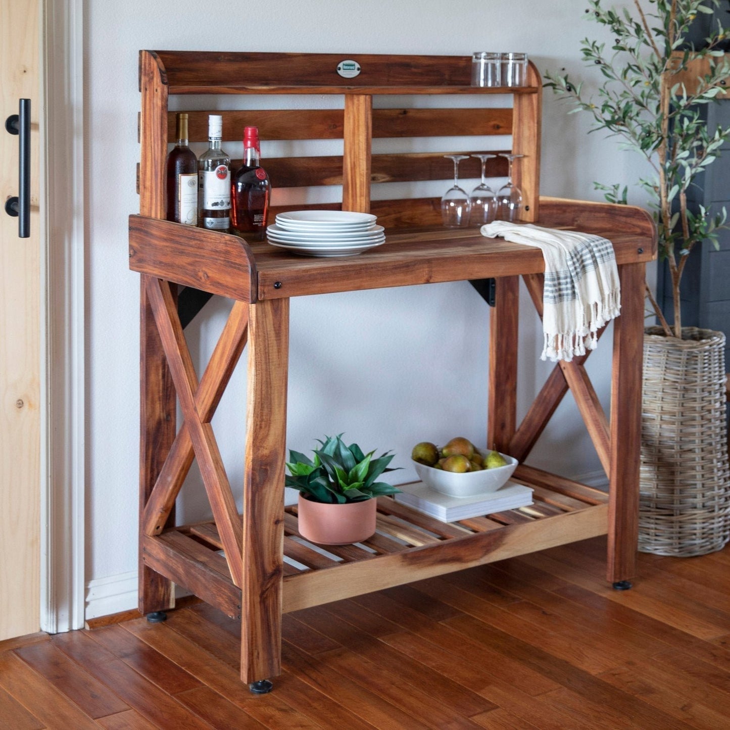 Potting Table/Bench/Serving Bar – Acacia Wood image 3
