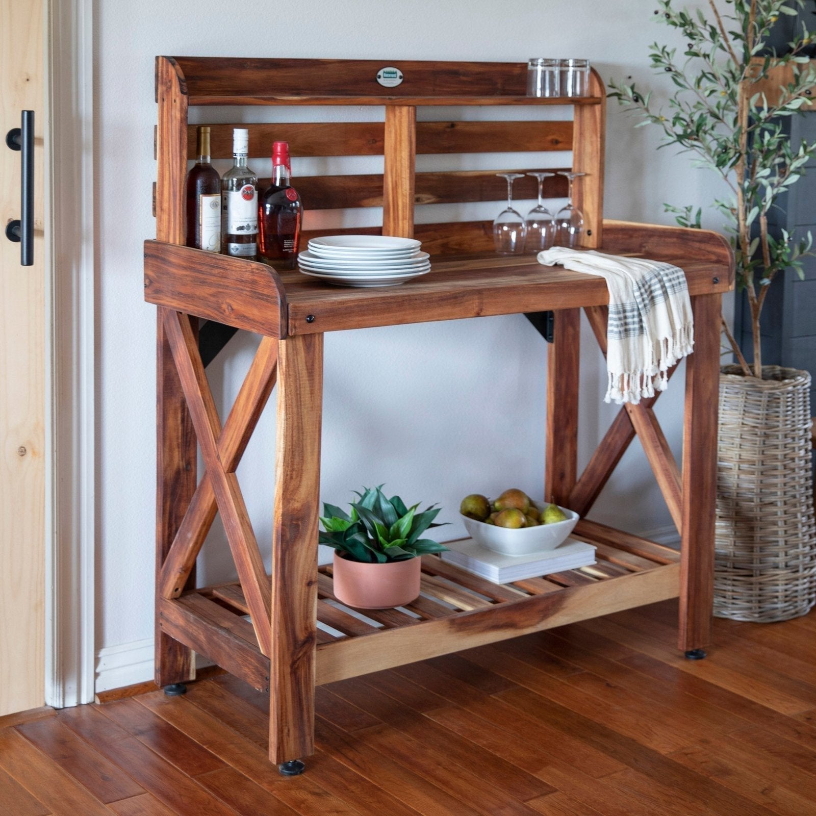 Potting Table/Bench/Serving Bar – Acacia Wood image 3