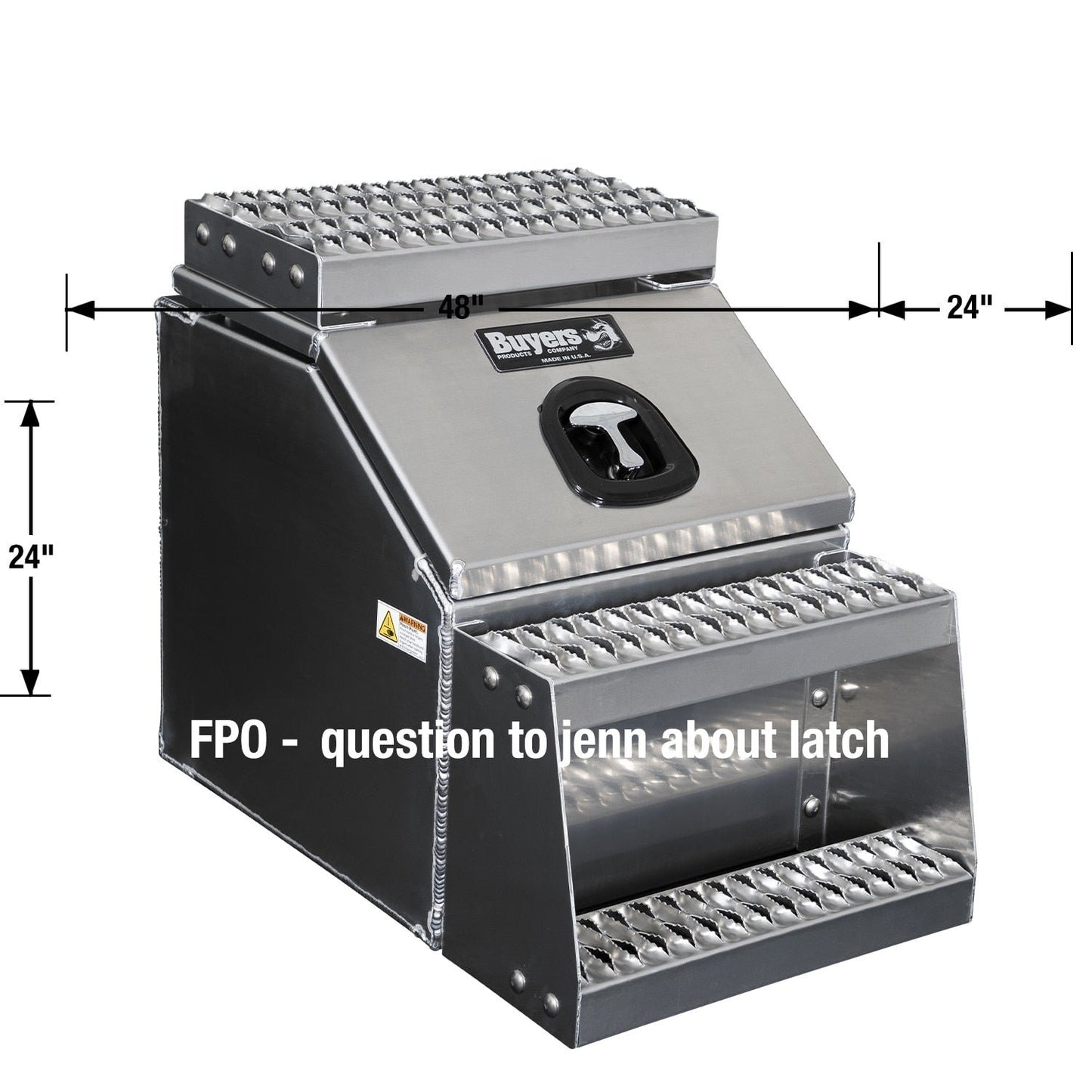 Buyers Products 28-in x 24-in x 18-in Smooth Aluminum Step Box Truck Tool Box 1705281 image 7