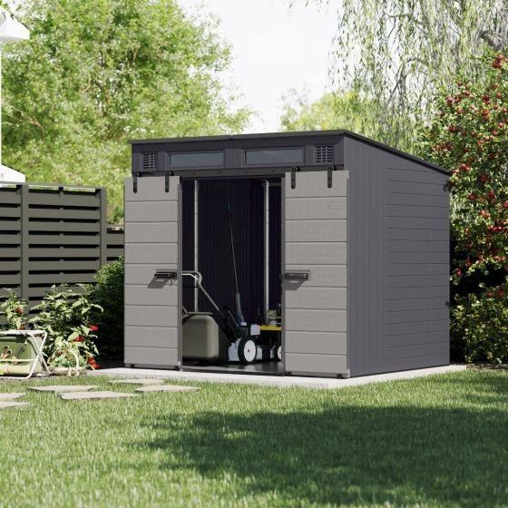 Suncast Modernist® 8 ft. x 7 ft. Dual Barn Door Storage Shed image 4