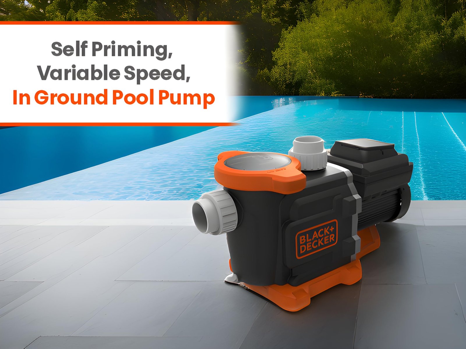 BLACK+DECKER Variable Speed Pool Pump Inground with Filter Basket and Easy Programmable Touch Pad Interface, 3 HP image 6