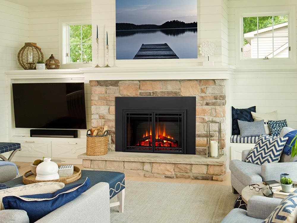 SimpliFire 30-In Electric Fireplace Insert with LED Flame and Multi-Color Ember Bed image 12