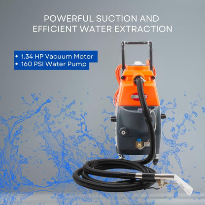 Commercial Heated Carpet & Upholstery Extractor, 160 PSI, 5.3 Gal Tank, 149°F image 3